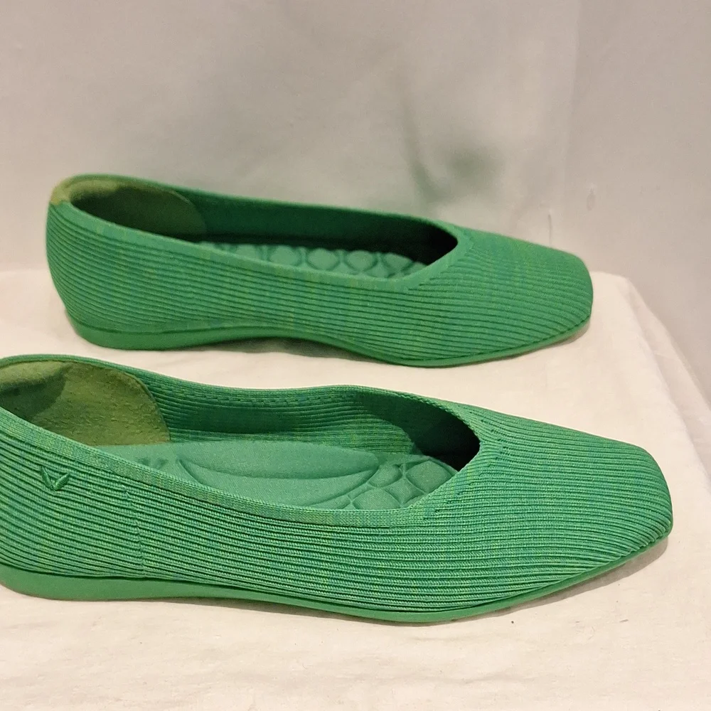 Vivaia Margot Green Women's Knit Square Toe Ballet Flats Size 42